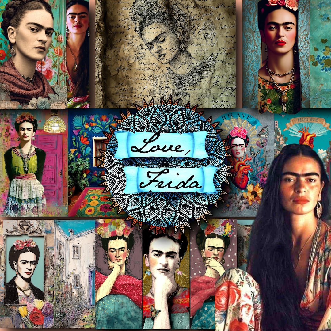 Love, Frida Frida Kahlo Junk Journal Kit: Printable Collage Pages (Digital Download) 107 P
