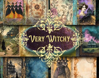 Witch Junk Journal Kit: Grimoire Ephemera, Wiccan Printable (Digital Download, 68 Pieces)