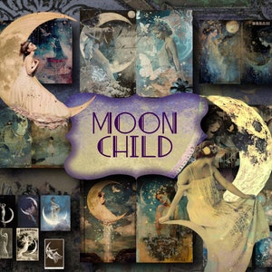 Moon Child - Diario basura imprimible, adivino, diario basura celestial, diario lunar, astrología, astronomía, kit de diario basura lunar