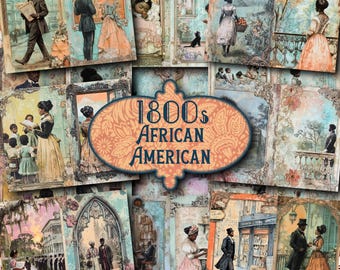 Victorian African American Junk Journal Printable: Heritage Scrapbook Kit (Digital Download)