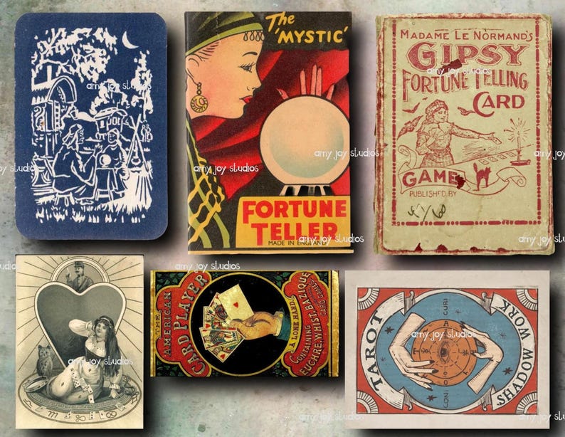 Fortune Teller Ephemera Set: Vintage Tarot Cards, Witchy Junk Journal ...