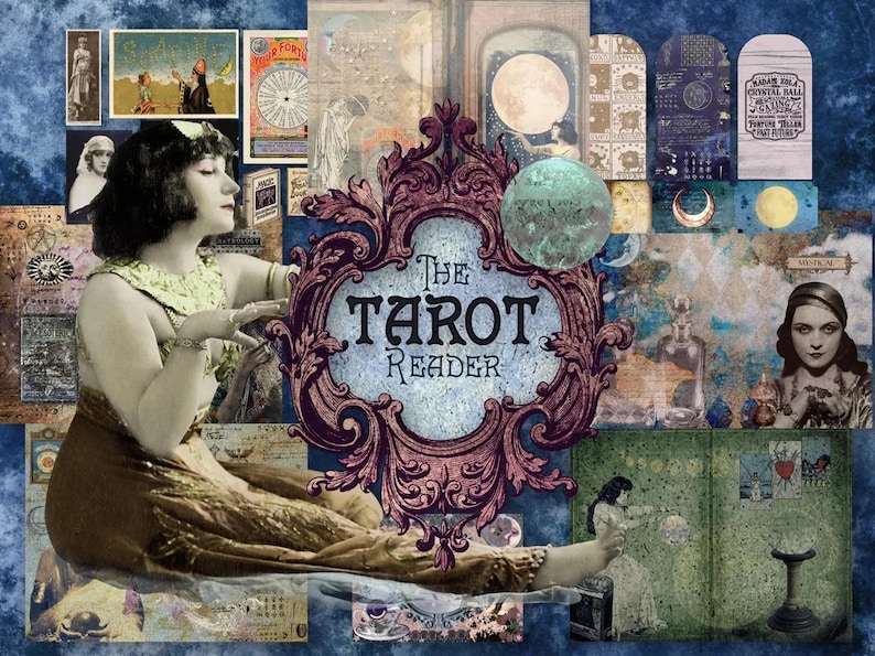 Tarot Reader Junk Journal Kit: Vintage Fortune Teller Ephemera (digital ...