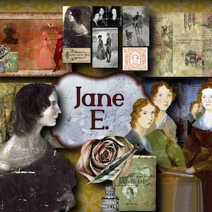 Jane E., A Jane Eyre Journal, Victorian Junk Journal, Book Lovers, Junk Journal Kit, Digital Journal Kit, Printable Journal Pages