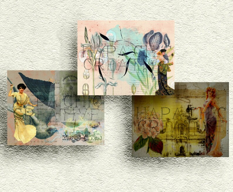 In the Clouds Art Nouveau Printable Journal Kit Vintage Etsy