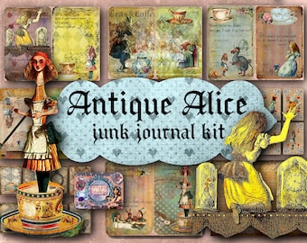 Alice in Wonderland Junk Journal Printable  Alice in Wonderland Journal  Digital Journal Kit  Junk Journal  Vintage Journal  Playing Card