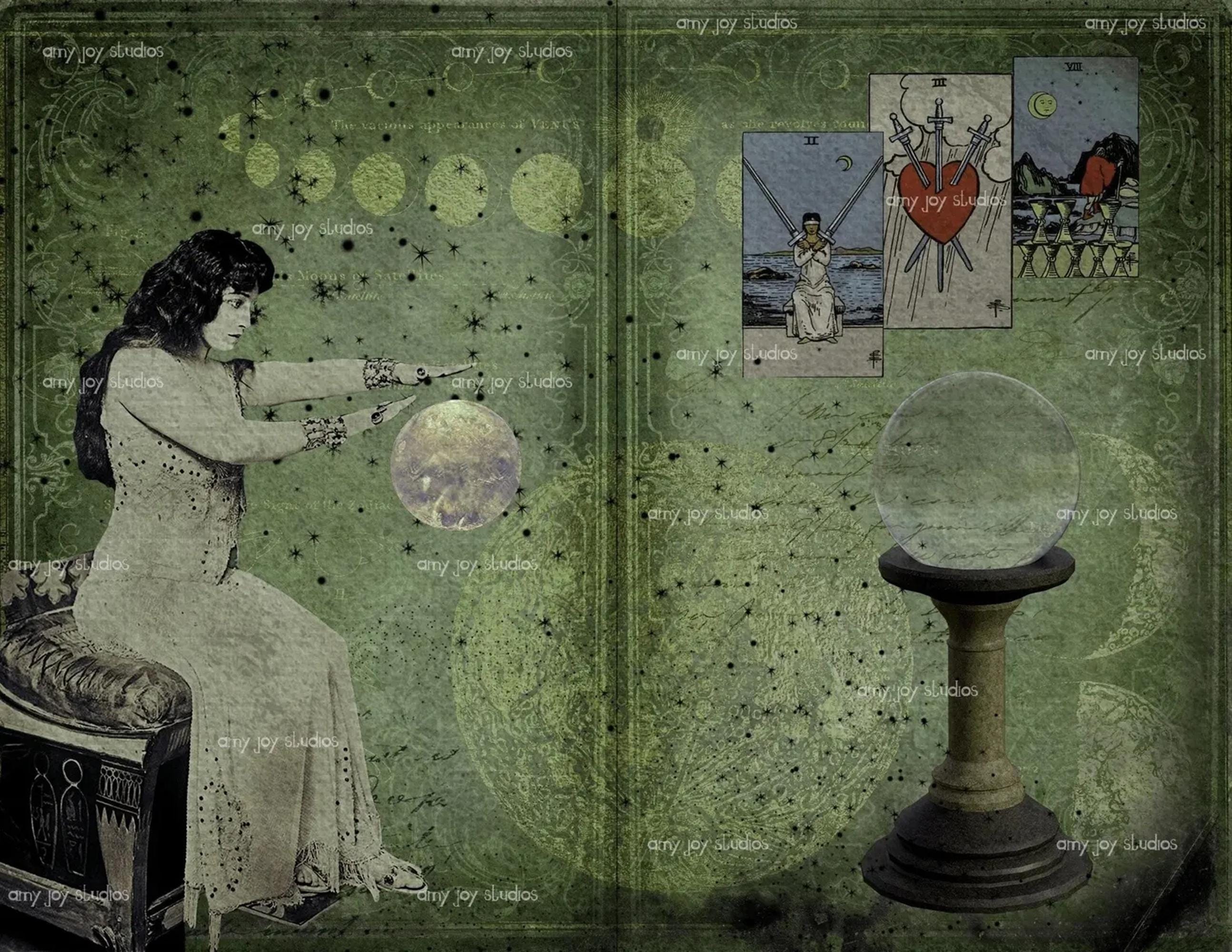 Tarot Reader Junk Journal Kit: Vintage Fortune Teller Ephemera (digital ...