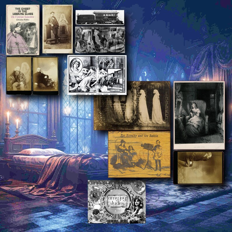 Junk Journal Ouija, Gothic Holiday Junk Journal, Ghost Scrapbook, Halloween Junk Journal Digital Download, Halloween Collage Kit Digital, Halloween Ephemera and Junk Journal, Pop up Book Printable Halloween