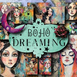 Chicas caprichosas, Sueños bohemios, Kit de diario basura boho, Kit de chica boho, Diario basura boho, Diario etéreo, Diario basura caprichoso