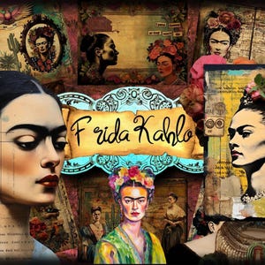 Frida Kahlo Journal, Mexico Journal, digitale junkjournaalkit, doe-het-zelfdagboek, Frida Khalo, digitale dagboekkit, Mexican Woman