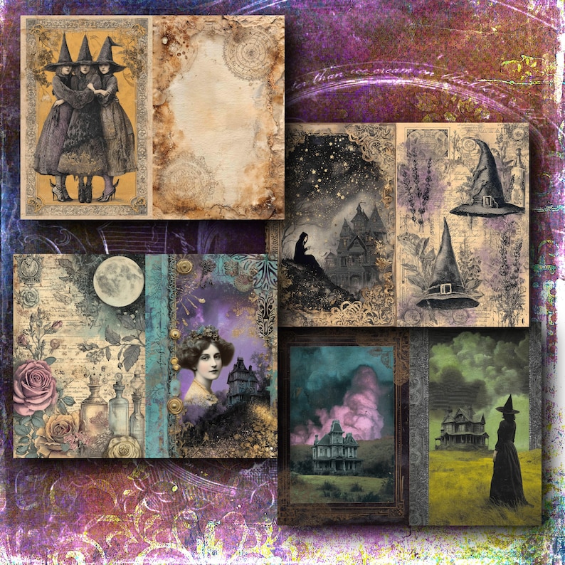Witch Junk Journal Kit: Grimoire Ephemera, Wiccan Printable (digital ...