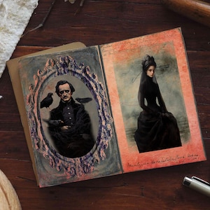 Poe Journal Kit, Haunted House Junk Journal, Digital Edgar Poe, Halloween Journal, Vintage Gothic Journal, Raven, Edgar Allan Poe Graphics