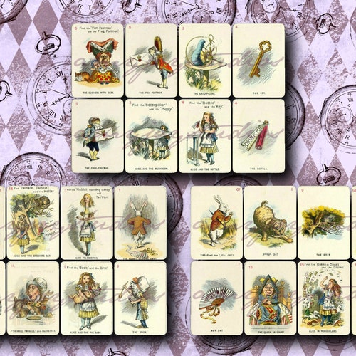 Printable Alice in Wonderland Playing Cards Set of 24 - Etsy Printable Alice in Wonderland Playing Cards Set of 24 - Etsy