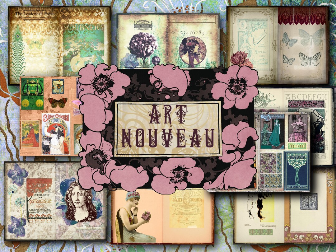 Art Nouveau Printable Journal DIY Journal Digital Journal Kits Junk