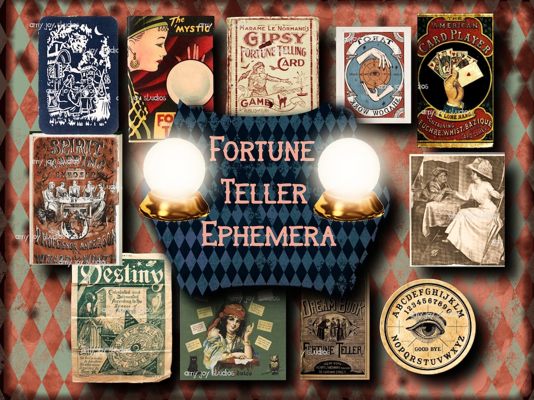 Fortune Teller Ephemera Set: Vintage Tarot Cards, Witchy Junk Journal ...