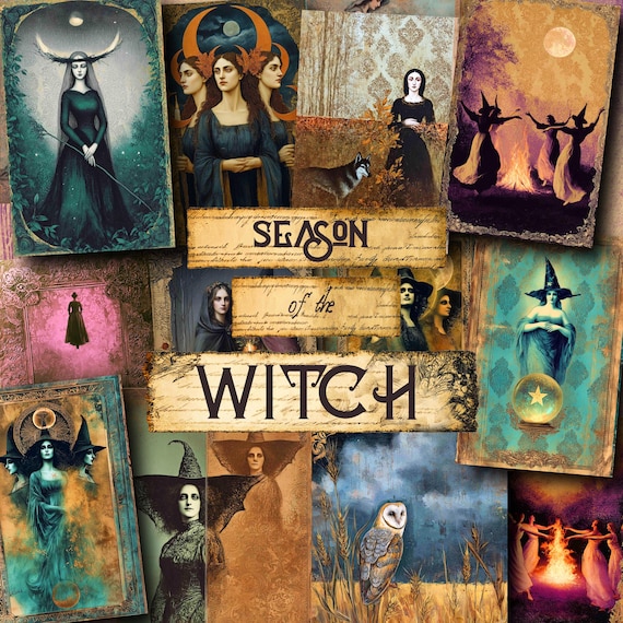 Witch Junk Journal Kit: Grimoire Ephemera, Pagan Printable (Digital Download)