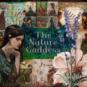 The Nature Goddess - Floral Junk journal Kit, Journal Printable, flower journal Kit, Boho Journal, Bohemian junk journal, vintage ladies