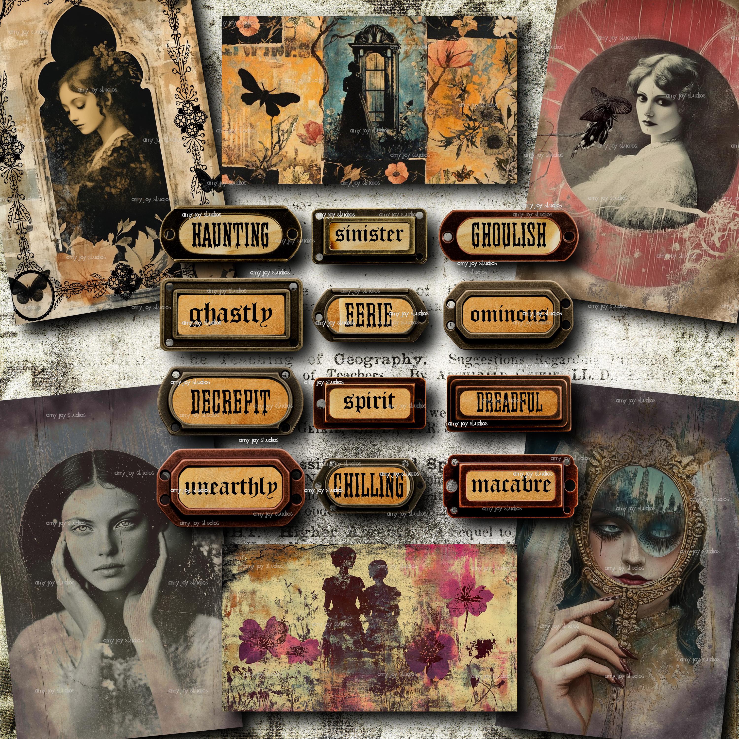 Victorian Gothic Junk Journal Kit: Vintage Ephemera (digital Download ...
