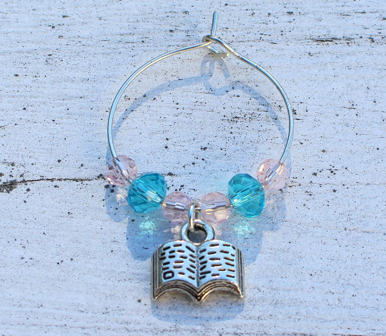 Book Club Wine Glass Charms Set of 6 Book Wine Markers Book Etsy