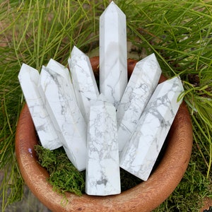 HOWLITE.  Stress Reliever, Anti Anxiety, & Vivid Dreaming. Howlite Towers/Points