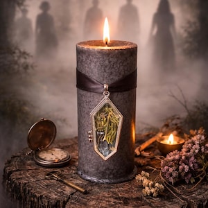 GRAVE INTENT Spell Candle. Ancestral Contact, Retrieving Ancient Knowledge, Spirit Communication Rituals. 2x4.5 inch