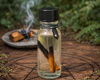 PALO SANTO Spell Oil. For Cleansing & Protecting The Home. Banishing Unwanted Energies and Spirits. Removing Obstacles. Witch Ritual Oil