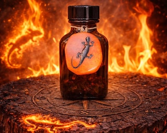 SALAMANDER Spell Oil. Transformation. Courage. Manifestation. Change. Fire Magic. 8 Dram