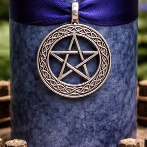 BOUNDARY Spell Candle. Protection of Self, Property, & For Confusing An Enemy. 2x3.5 inch - 2x6.5 inch. Blueberry Scent image 3