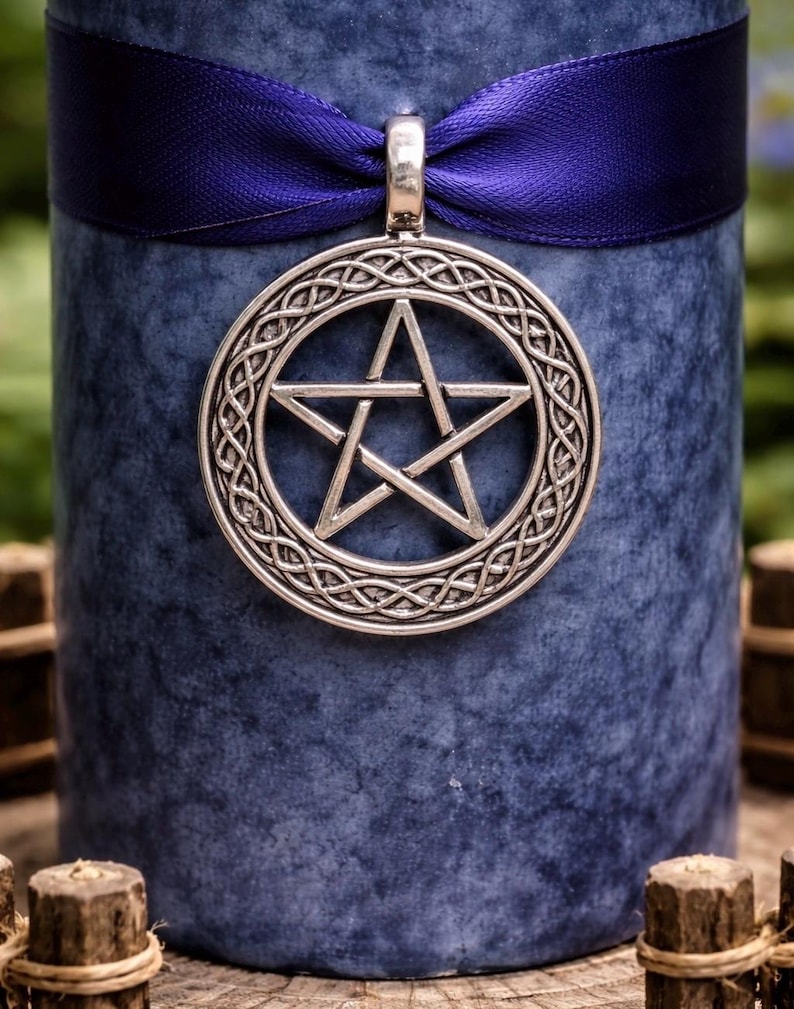 BOUNDARY Spell Candle. Protection of Self, Property, & For Confusing An Enemy. 2x3.5 inch - 2x6.5 inch. Blueberry Scent image 3