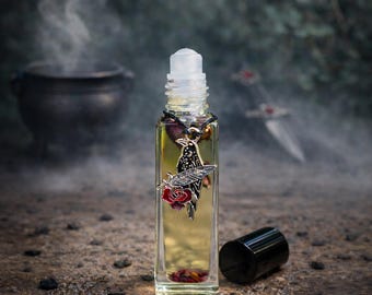Morrigan Warrior Perfume Oil, Defensive Magic, Raven Charm, 6ml