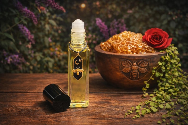 HONEY ROSE NIGHTS Spiritual Perfume Oil. For Intoxicating Allure & Irresistible Attraction. Come To Me Oil. Witch Apothecary image 1