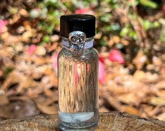 SILVER OWL Spell Oil. For Using Wisdom In All Things, Increasing Memory, & Releasing Anxiety. Emotional Expression.  4-8 Dram