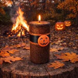SAMHAIN FIRE Spell Candle. Protection & Autumn Fire Magic. Traditional Witchcraft. Fall Candle. Multiple Sizes.