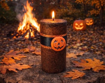 SAMHAIN FIRE Spell Candle. Protection & Autumn Fire Magic. Traditional Witchcraft. Fall Candle. Multiple Sizes.