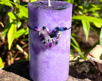 BLACK BUTTERFLY Spell Candle. For Ending Negative Patterns, Transitioning Through Dark Times. Ancestral Contact. Choose A Size.