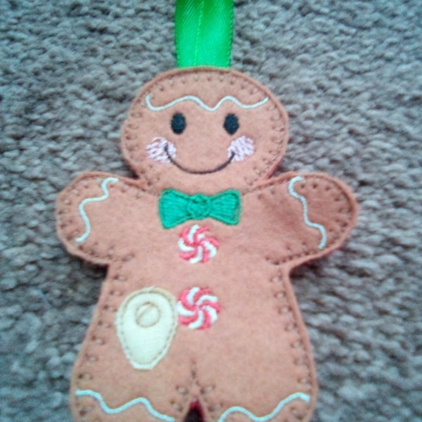 Personlised Stoma / ostomy  wearing ginger felt decorations, christmas, Santa, elf, stoma bag, chairty, awareness