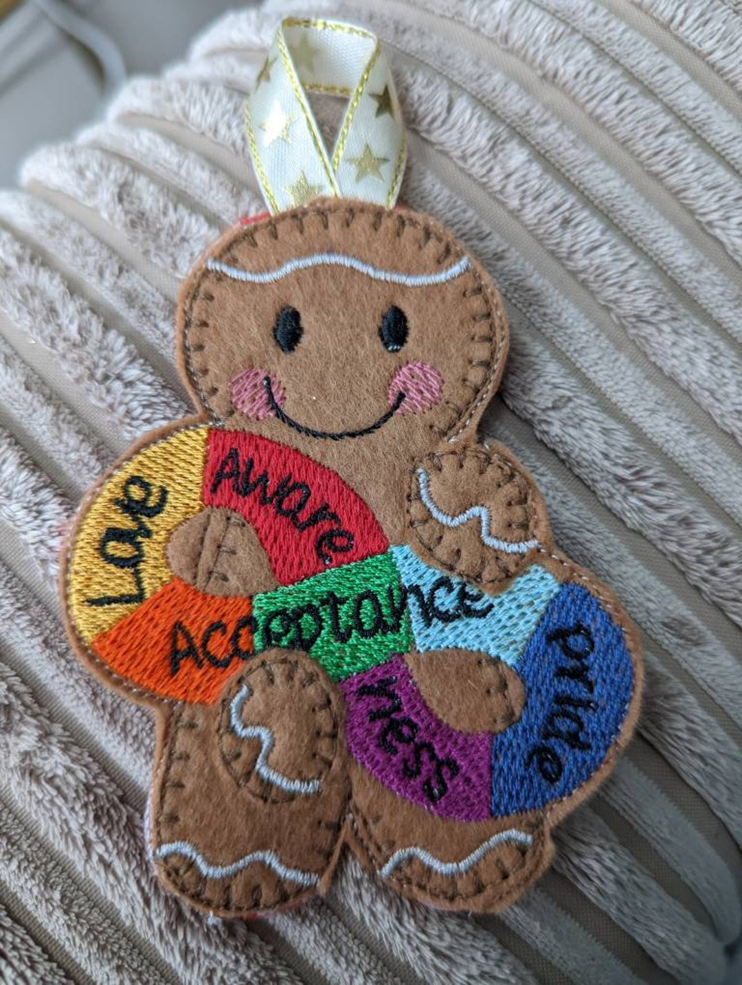 AUTISM Awareness Chairty Gingerbread Felt Decoration, Asperger's ASD ...