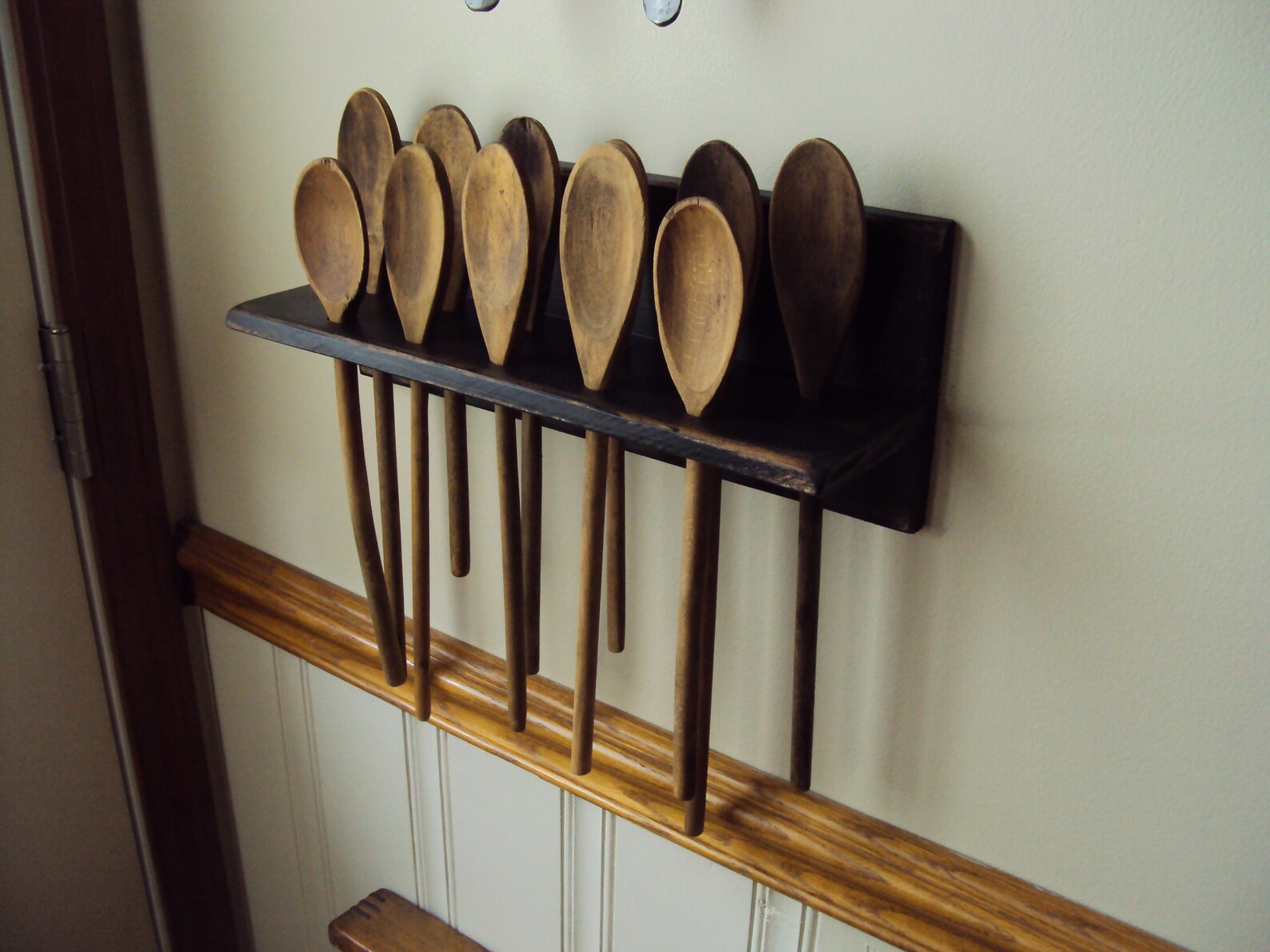 Wood Spoon Wood Spoon Holder Primitive Spoon Primitive Etsy