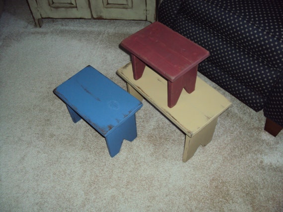Small Stool Small Bench Foot Stool Set Of Three Stools Etsy