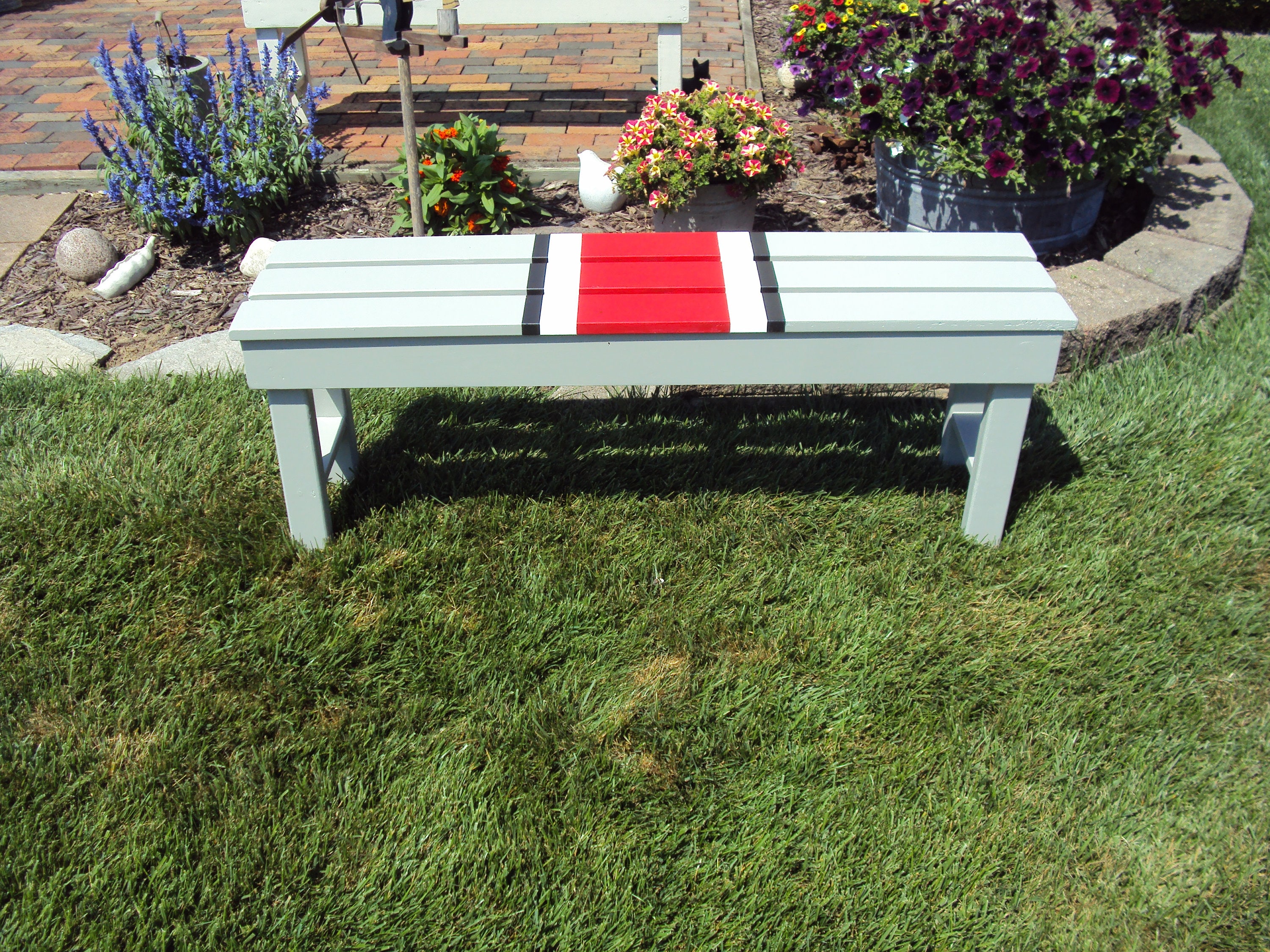 Outdoor Bench Ohio State Ohio State Buckeyes Wood Benches Etsy