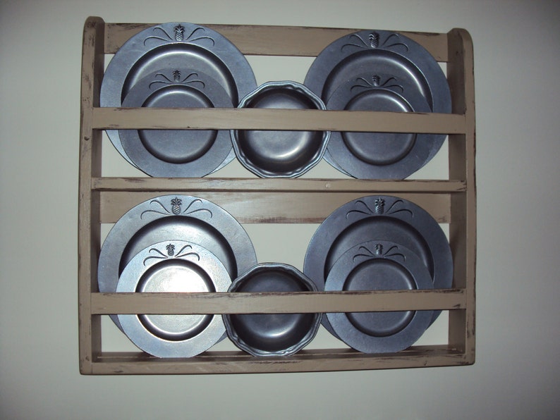 Plate shelf, plate rack, wall shelf, vintage shelf, handmade plate shelf, handmade plate rack, primitive shelf, plate display, gift for her image 1