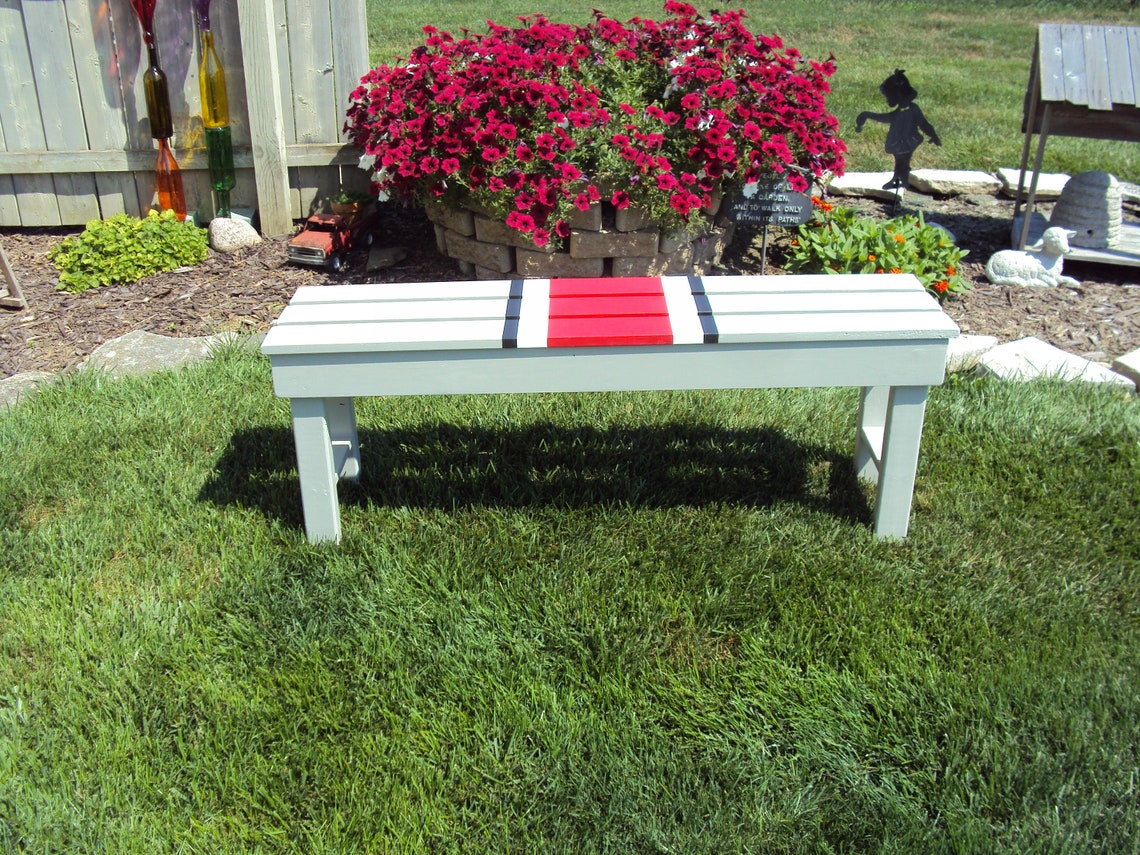 Outdoor Bench Ohio State Ohio State Buckeyes Wood Benches Etsy Singapore