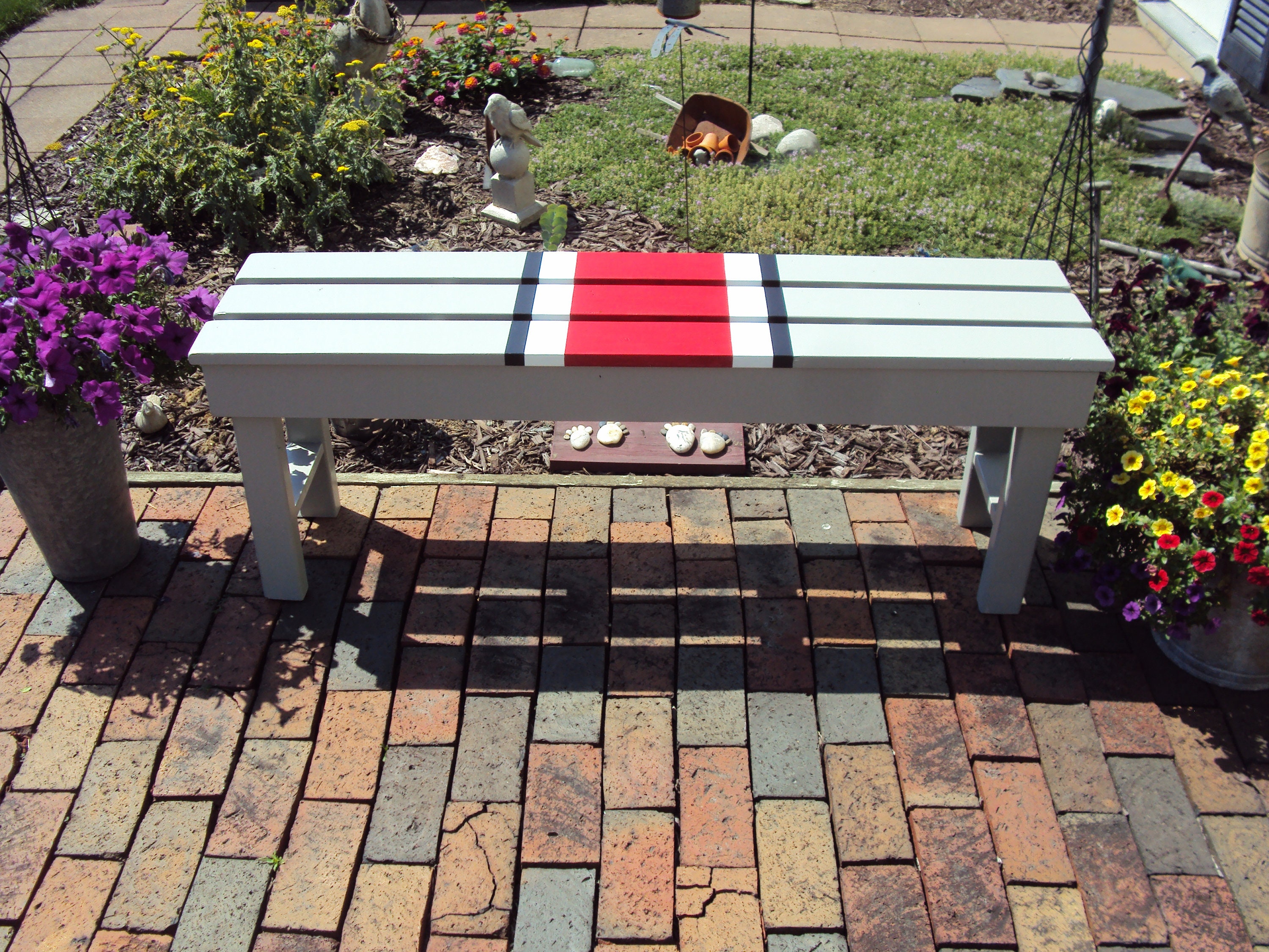 Outdoor Bench Ohio State Ohio State Buckeyes Wood Benches Etsy
