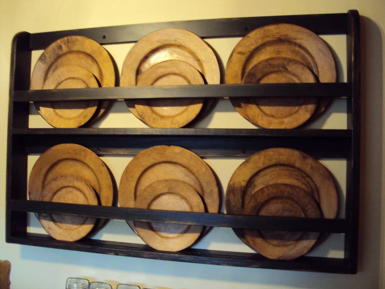 Plate Rack, Plate Shelf, Hanging Plate Shelf, Farmhouse Plate Rack, Wall Plate Holder, Wall Plate Rack, Wall Plate Shelf, Gift for Her image 1