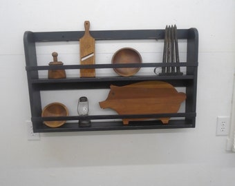 Handmade Bowl Rack Shelf in Your Choice of Color and Finish