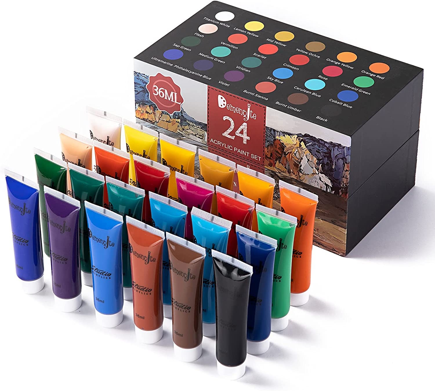 Master’s Touch 51 Pieces 12ml 0.4 fl oz Acrylic Paint Tubes With Wood  Easel- NEW