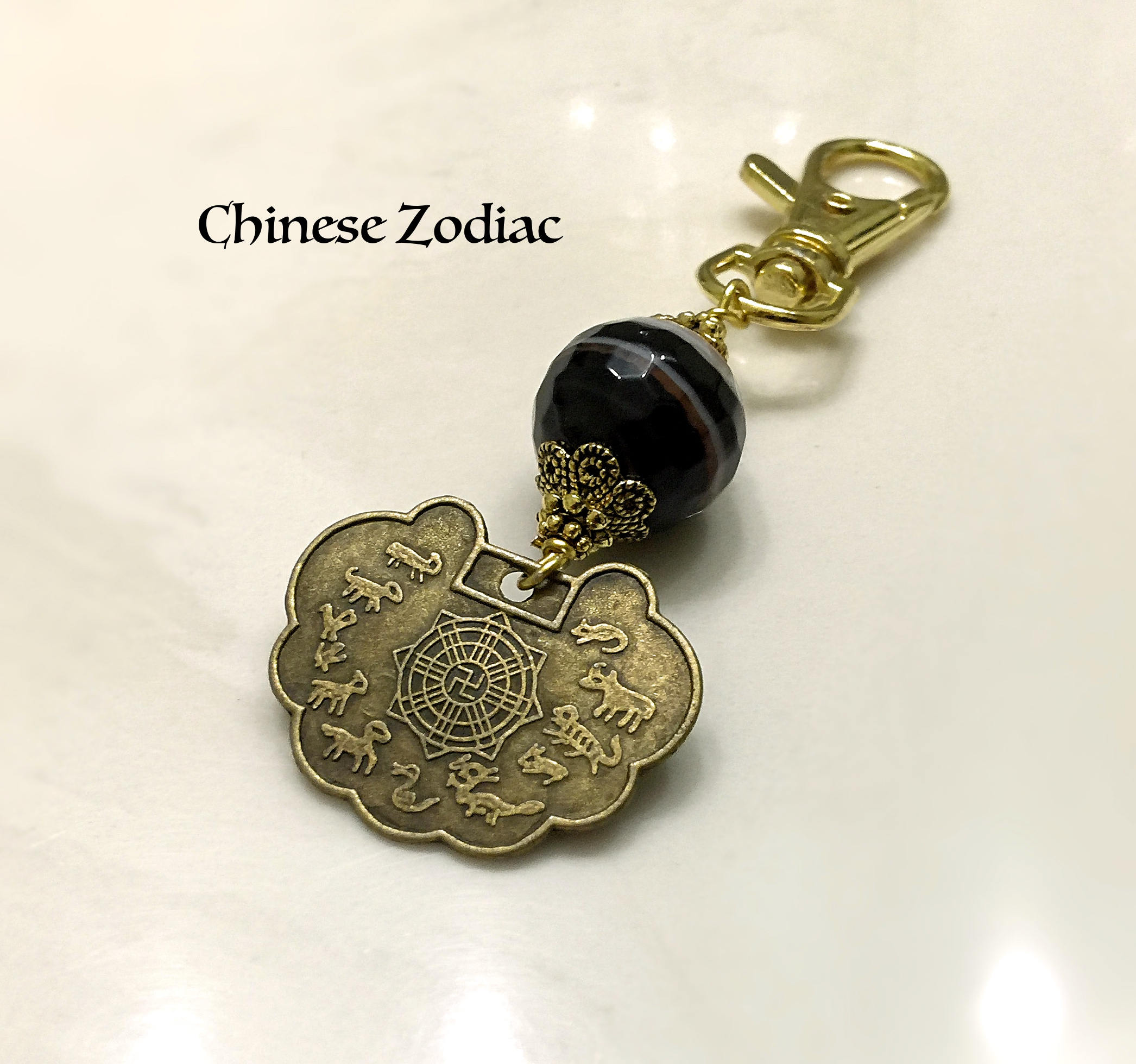 Chinese Zodiac Keychain. Good Luck Keychain. Protective Amulte Etsy