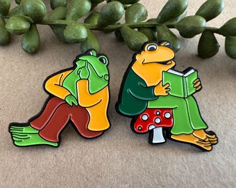 Frog and Toad Enamel Pin Set ~ Best Friends / Cute Children’s Book / Queer-Friendly