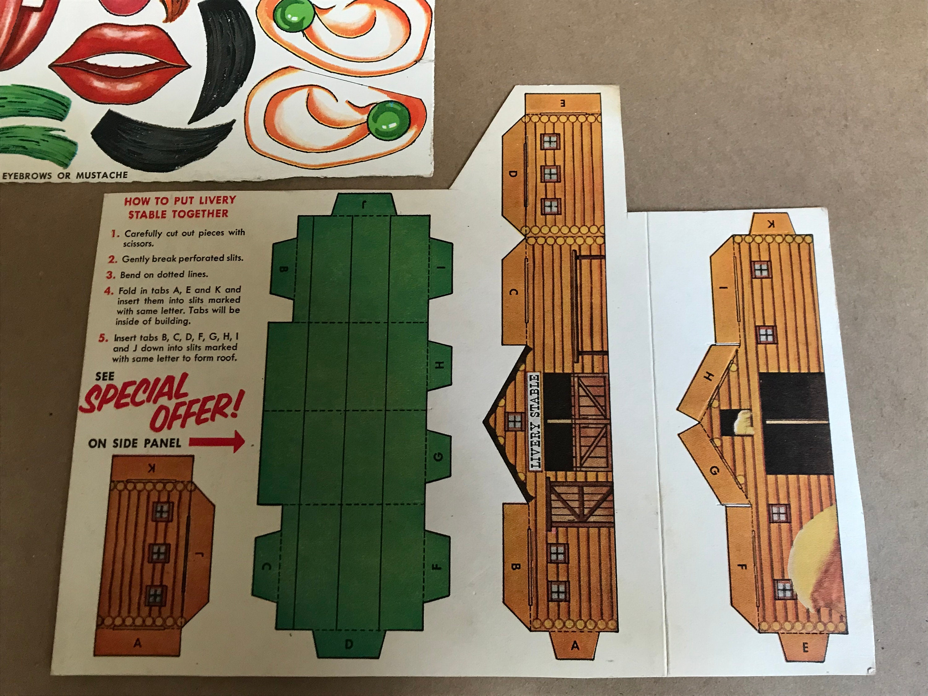 Frosty-o’s Mr. Bagface Cereal Box + Cut-out Livery Stable Cabin ...