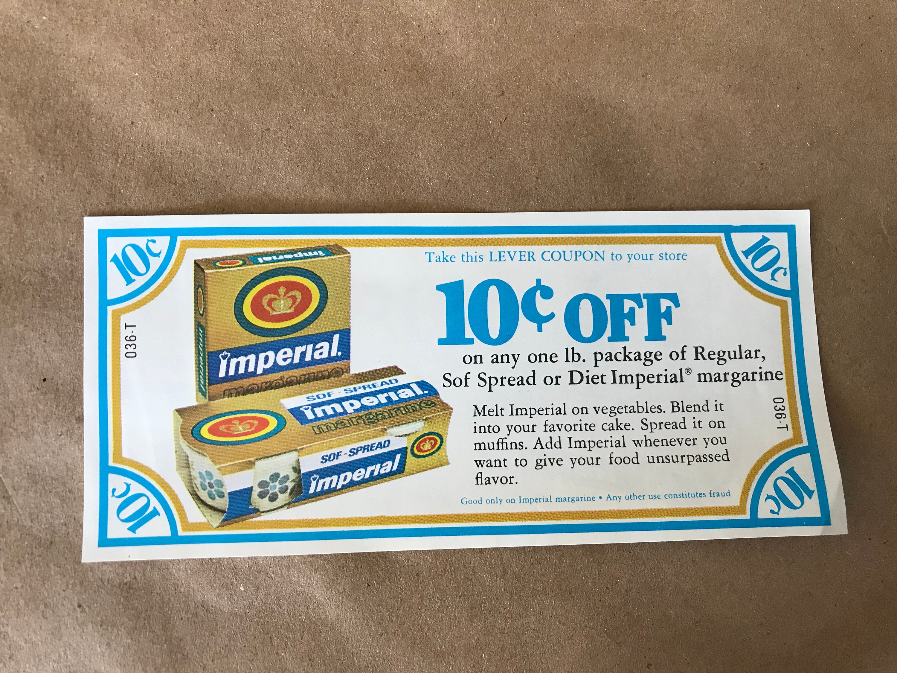 Vintage Imperial Margarine Coupon Save .10 Cents Dec 1977 Etsy New Zealand