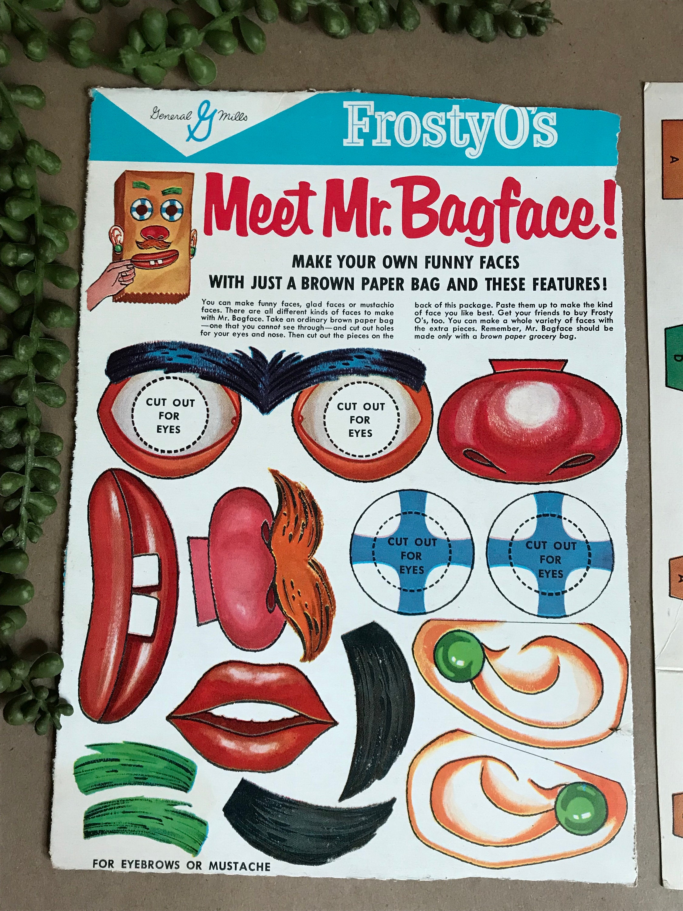 Frosty-o’s Mr. Bagface Cereal Box + Cut-out Livery Stable Cabin ...